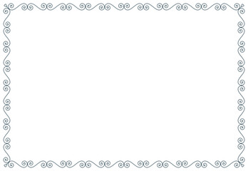 Vector frame baroque fence. A4. Isolated on white background.
