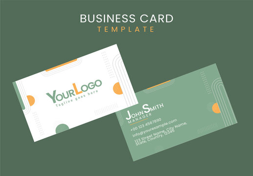 Business Card Layout with  Geometric Lines.