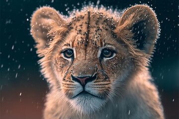 Fototapeta na wymiar lion ,tiger, cat, animal, wild, leopard, wildlife, nature, feline, predator, mammal, zoo, fur, lynx, big, carnivore, wildcat, jaguar, hunter, animals, portrait, eyes, dangerous, generative, ai