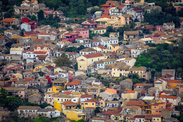 Fototapeta na wymiar Beautidul view of liapades village in corfu greece