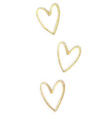 Cute Gold Glitter Line Mini Heart Shape Ornament Doodle Hand Drawn