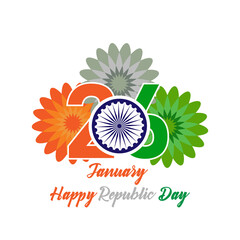 India republic day celebration design for creative designing with floral design transparent background