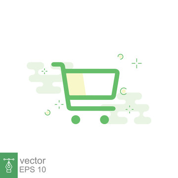 Shopping cart icon. Simple flat style. Shop, retail, buy, sell, supermarket trolley, container concept. Vector illustration design isolated on white background. EPS 10.