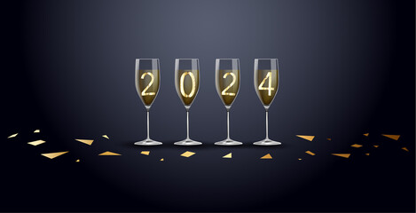 2024 Happy New Year Greeting Card