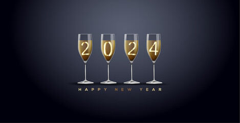 2024 Happy New Year Greeting Card