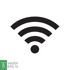 Wifi icon. Simple flat style. Internet speed transmission, WLAN, free hotspot, high signal modem, technology concept. Vector illustration design isolated on white background. EPS 10.