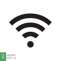 Wifi icon. Simple flat style. Internet speed transmission, WLAN, free hotspot, high signal modem, technology concept. Vector illustration design isolated on white background. EPS 10.
