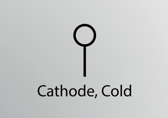 Cathode Cold Engineering Symbol, Vector symbol design. Engineering Symbols.