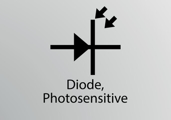 Obraz premium Diode Photosensitive Engineering Symbol, Vector symbol design. Engineering Symbols.