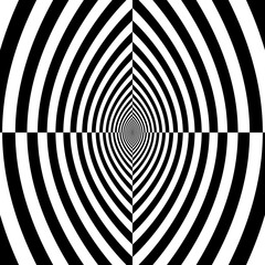 Psychedrlic tunnel, black and white geometric background