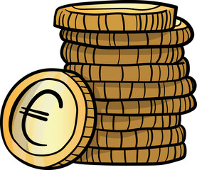 Euro coin stack