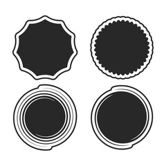 set of circle shape geometric blank frame label emblem patch