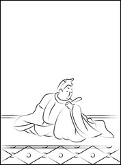 筆書きの百人一首　凡河内躬恒