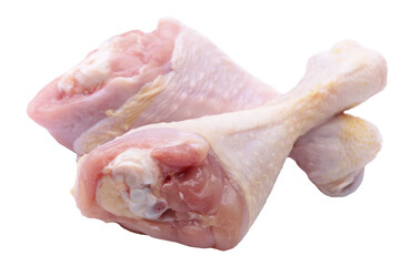 Raw chicken leg isolated 
