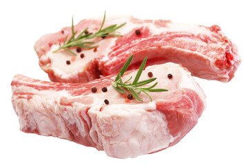 Raw pork meat ribs isolated 