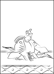 筆書きの百人一首　参議等