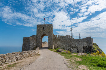 Fototapeta na wymiar Medieval ruins on Cape Kaliakra, Black Sea, Bulgaria. Kaliakra Fortress, Bulgaria.