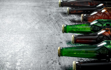 Beer in glass bottles.