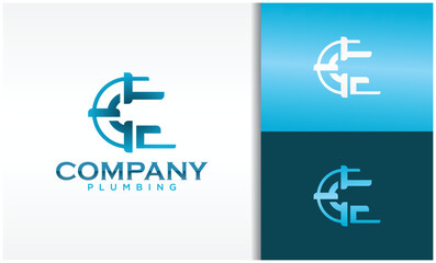 C letter plumbing logo