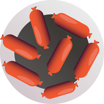 Grilled or steamed sausage concept, Ketwurst vector color icon design, Germanic symbol, Germany culture sign, Deutschland traditions Elements stock illustration 
