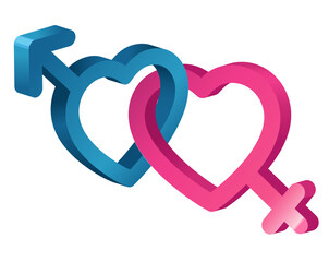 Female venus and male mars symbols isolated on transparent background. Png gender icons. © Татьяна Малиновская