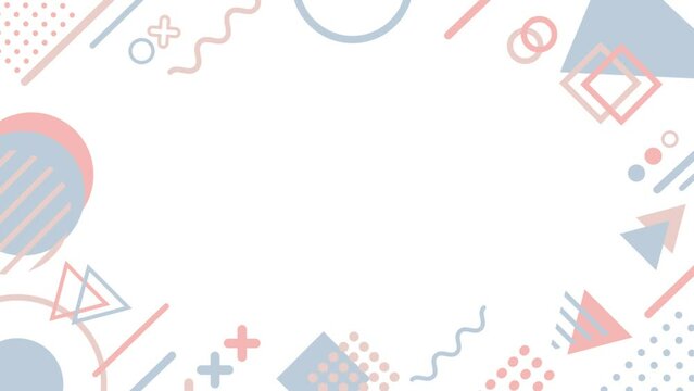 パステルカラーのメンフィス風のモーショングラフィックス