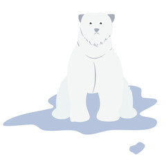 a polar bear is walking isolated on transparency background