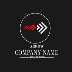 an arrow marker logo with a simple design