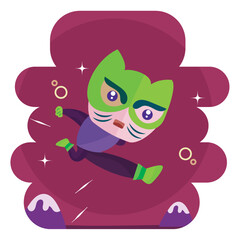 Isolated cute male superhero cartoon character Vector