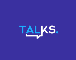 Obraz premium Talk letter logo and chat wave