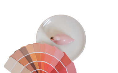 Minimalist graphic design with warm autumn color palette