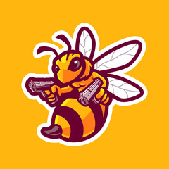Bee cartoon character mascot design