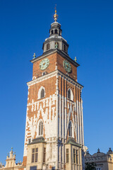 Fototapeta na wymiar Historic tower of the town hall building in Krakow, Poland