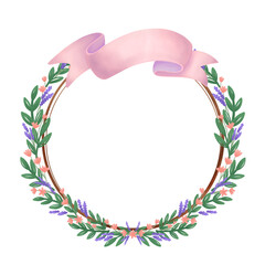 Flowers and ribbon frame transparent,Cute flowers frame.