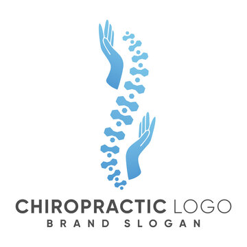 Chiropractic logo with modern design premium vector