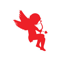 Obraz na płótnie Canvas Cupid with arrow vector art illustration.