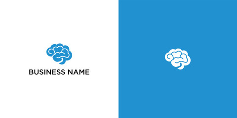 Brain Logo silhouette design vector template. Think idea concept. Brainstorm power thinking brain Logotype icon Logo.