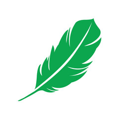 Illustration of green feather vector art.