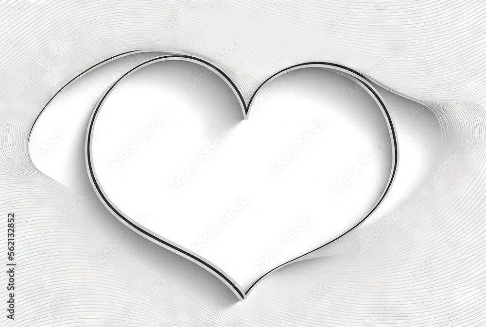 Poster a heart shaped frame with a white background and a black border around it, with a white background a