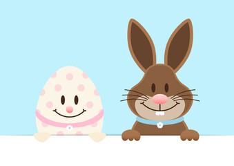 Osterei & Osterhase Banner Horizontal Himmel