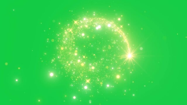 round particles circle light trail green screen alpha channel