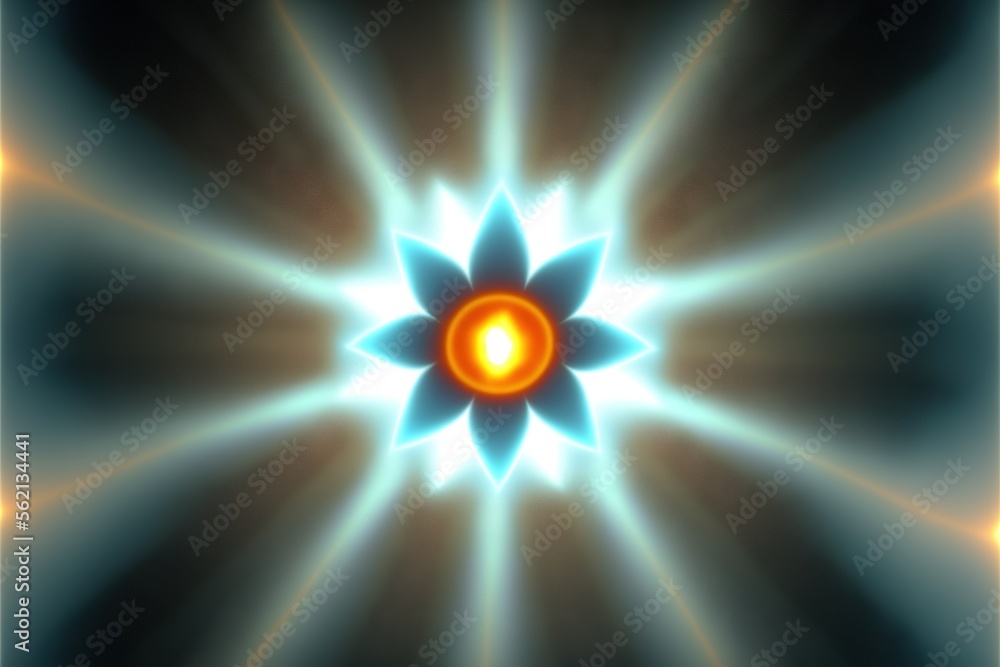 Poster a picture of a star with a bright center in the middle of it's image is a blue and yellow star with 