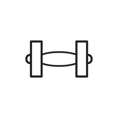 dumbbell on white background icon illustration