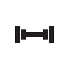 dumbbell on white background icon illustration