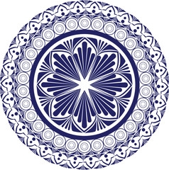 Blue Mandala Color Page for Adult