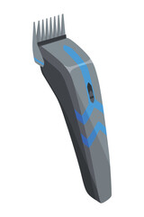 Hairdresser accessorie. Cartoon professional tool for barbershop. Salon barber accessory, hair clipper. Beauty fashion of hairdressing