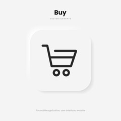 Shop, buy, cart, trolley, shopping, basket icon symbol sign on isolated white background with clipping path for UI UX website mobile app. Vector elements EPS10.
