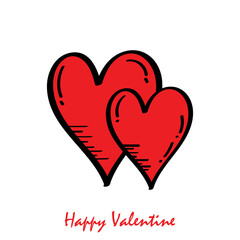 Vector Illustration Doodle Heart Valentine Icon 