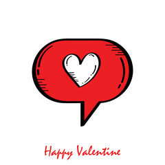 Vector Illustration Doodle Chat Valentine Icon 