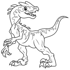 Illustration of Cartoon Dinosaur Indominus rex line art
